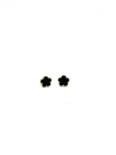 Acryl blumen ohrringe schwarz - ohrringe,