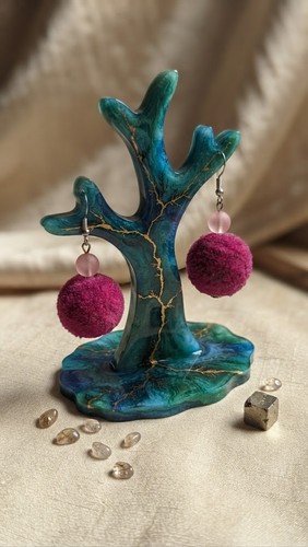 Handmad earrings fluffy - ​handmad, |