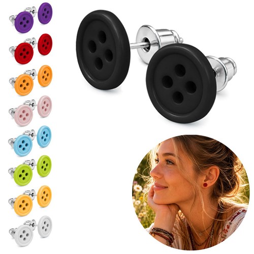 Rockabilly ohrstecker knopf - ,